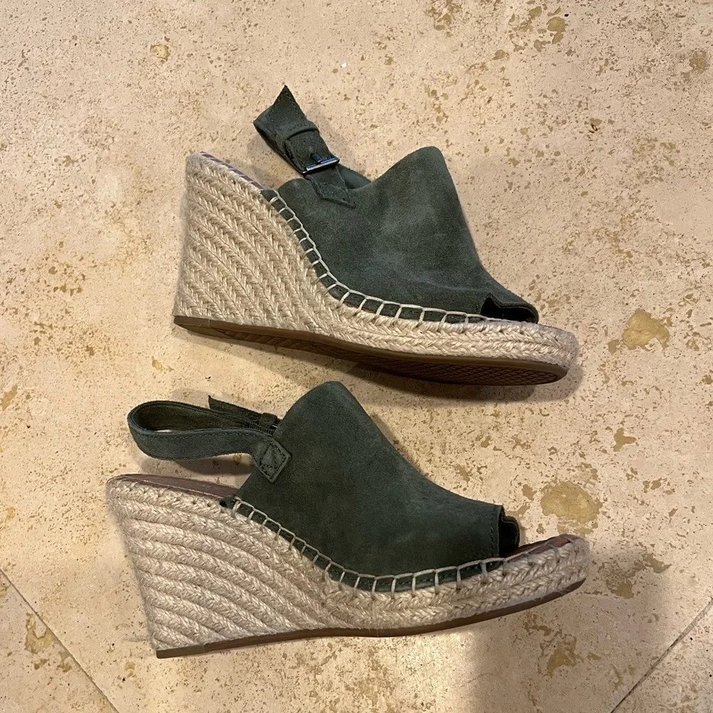 Toms Monica Suede Wedge - Green - 7 - Picture 3 of 7